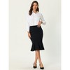 Hobemty Women's Office Fishtail Stretchy High Waist Bodycon Pencil Skirts - 2 of 4