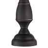 Regency Hill Ben Rustic Farmhouse Table Lamps 25" High Set of 2 Dark Bronze Metal Ivory Linen Pleated Shade for Bedroom Living Room Bedside Office - 3 of 4