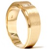Pompeii3 Mens Gold Princess Cut Diamond Brushed Wedding Ring - 2 of 4