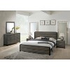 Vynxaria Wood 2 Drawer Nightstand, Antique Gray, Composite Wood, Timeless Design, Drawer Pulls, 23.6D x 15.5W x 23.3H - 4 of 4