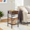 VASAGLE Tall Nightstand, Bedside Table with Drawer and Shelfs, End Table, Telephone Table - 3 of 4