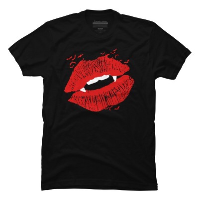 Men's Design By Humans Vampire Kiss By Clingcling T-shirt : Target