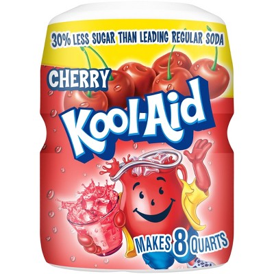 Kool-Aid Sugar-Sweetened Cherry Artificially Flavored Powdered Soft Drink Mix, 19 oz Canister (Pack of 4)