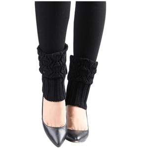 INSPIRE CHIC Women's Knitted Solid Color Warm Knee High Length Ribbed Leg Warmers - 1 of 4