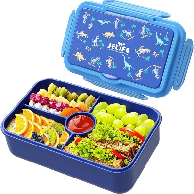 Bento Lunch Box for Kids with 4 Compartments, Leakproof Large Lunchbox,