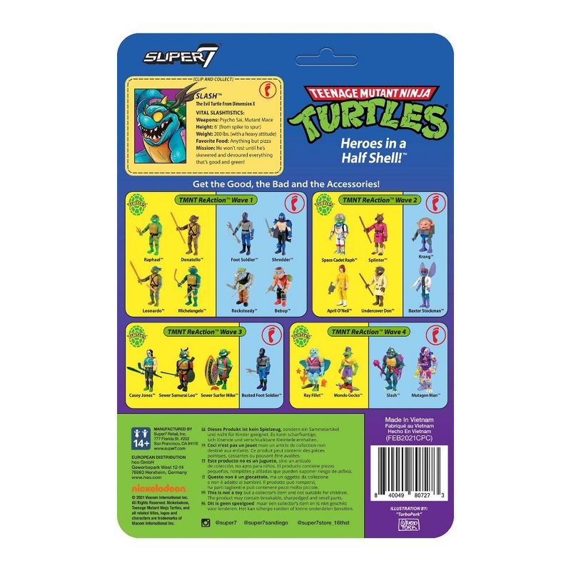 Super7 ReAction Figure: Teenage Mutant Ninja Turtles - Slash, 4 of 5