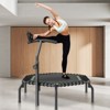 VEVOR Mini Trampoline, 54.5 Inch Fitness Rebounder, Max Load 450 lbs Exercise Trampoline with 3 Levels Height Adjustable Foam Handle - 2 of 4