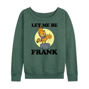 Women's - Garfield - Let Me Be Frank Lightweight French Terry Wide Neck Long Sleeve Shirt - 1 of 4