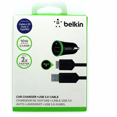 Belkin 2.1 Amp Car Charger for Samsung Galaxy S5 Note3 and Tab Pro