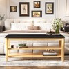 LOVMOR Shoe Rack Bench, 3-Tier Bamboo Shoe Storage Organizer, Entryway Bench, Holds Up to 500 lb, for Entryway Bathroom Bedroom - 3 of 4