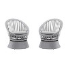 CAVINAS Set of 2 Outdoor Round Rattan Patio Swivel Chairs with Iron Frame & Cushions,Comfy Accent Chair for Garden,Backyard,Balcony,Silver - 3 of 4