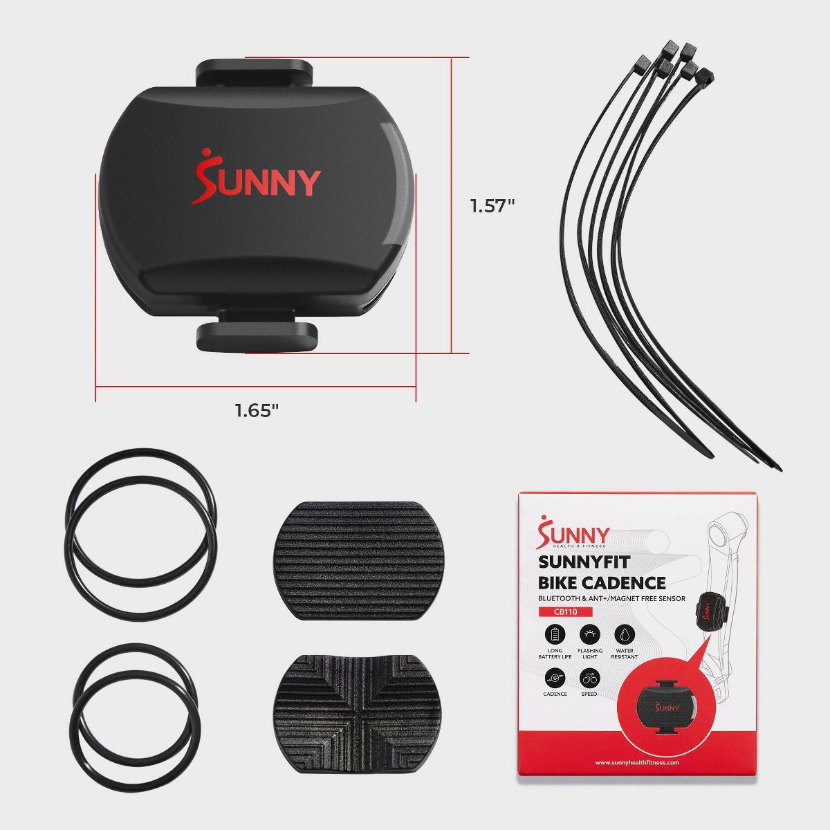 Sunny Health & Fitness Exercise Cycling 2-in-1 Advanced Cadence and Speed Sensor Bike Activity Tracker - thumbnail 3