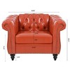 PAGED Sofa Comfy PU Leather Sofa with Wood Frame and Rolled Arm for Living Room, Apartment - 2 of 4