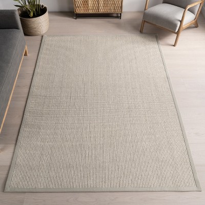 Handmade Gray Geometric Wool Rectangular Area Rug, 9' x 12'