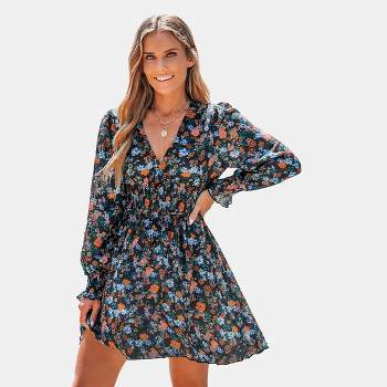 Women's Floral Print Smocked Mini A-line Dress - Cupshe