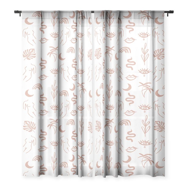 Emanuela Carratoni Line Art Single Panel Sheer Window Curtain - Deny Designs, 3 of 4