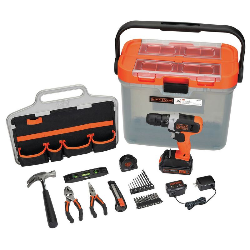 Black & Decker BCKSB29C1 20V MAX Lithium-Ion Cordless Drill with 28-Piece Home Project Kit in Translucent Tool Box (1.5 Ah), 1 of 14