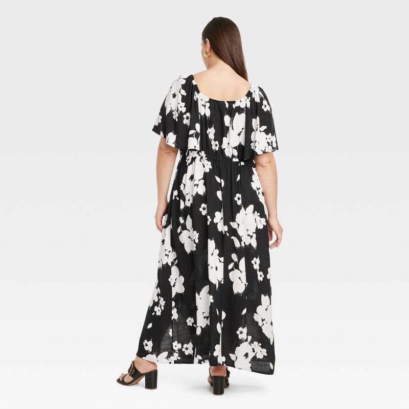 Women's Flutter Short Sleeve Maxi A-Line Dress - Ava & Viv™, 3 of 8