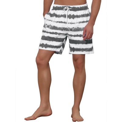 Lars Amadeus Men's Tie-dyed Pattern Elastic Waist Summer Swimming Shorts Black 28 — фото 4