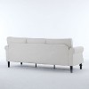 PAGED Couch Deep Seat Rolled Arm Sofa with Nailhead Trim and Wooden Leg for Apartment - 4 of 4