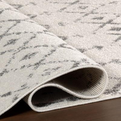 Gray Synthetic Moroccan Trellis 10' Square Area Rug