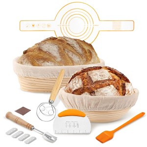 Cheer Collection Complete Bread Proofing Basket Set – Round & Oval Banneton Baskets with Essential Baking Tools for Artisan Sourdough Bread - 1 of 4