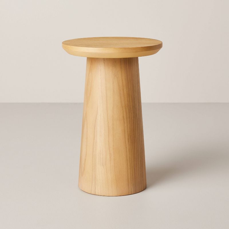 Wooden Round Pedestal Accent Drink Table - Hearth & Hand™ with Magnolia, 1 of 11