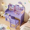 2-in-1 Kids Vanity Set with Stool, Adjustable Mirror and Storage, Playroom Makeup Desk for Toddlers and Little Girls, Easy Assembly Safe Design - 4 of 4