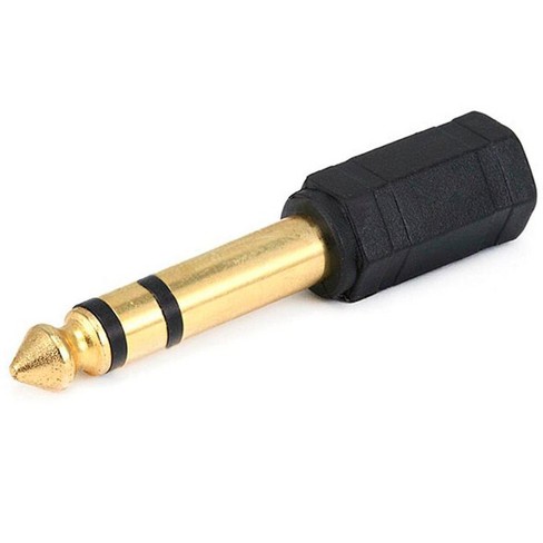 6.35mm (1/4 Inch) Mono Plug to 2 x 3.5mm Stereo Jack Splitter Adaptor -  Gold Plated