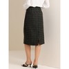 INSPIRE CHIC Women's Plaid Tweed High Waist Work Office Bodycon Pencil Skirt - 4 of 4