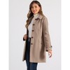 Allegra K Women's Winter Outerwear Peter Pan Collar Mid-thigh A-line Single Breasted Coat - 3 of 4