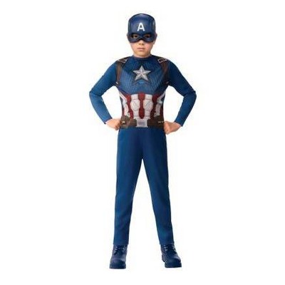 Kids' Marvel Captain America Halloween Costume Jumpsuit with Mask - S