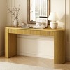 Natural Console Table with Pine Veneer and Vertical Fluted Design,Modern Entryway Accent Table with Drawers–The Pop Home - 2 of 4