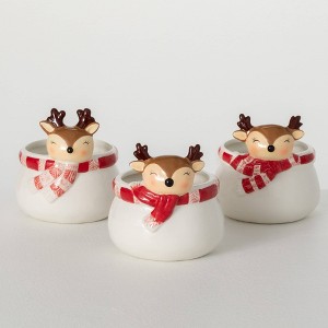 5.5"H Sullivans Christmas Whimsical Reindeer Containers Set of 3, Multicolor, Indoor Christmas Decor - 1 of 4