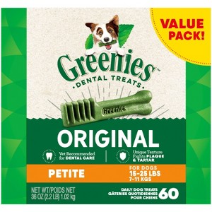 Greenies Chicken Flavor Dental Chews Petite Dry Dog Treats - 1 of 4