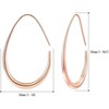 Lightweight Teardrop Hoop Earrings for Women - 14k Gold/White Gold Plated Large Oval Pull Through Hoop Earrings High - 2 of 4