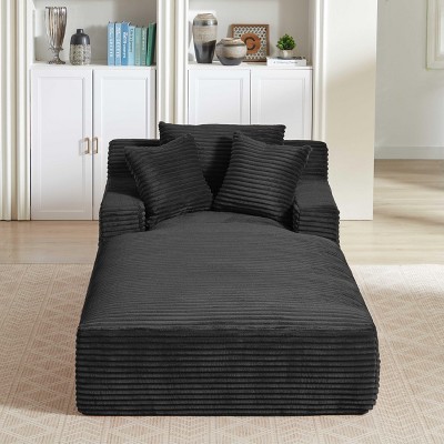 Dolonm 49.2 in. Oversized Corduroy Chaise Lounge Modern Sleeper Sofa for Living Room & Office