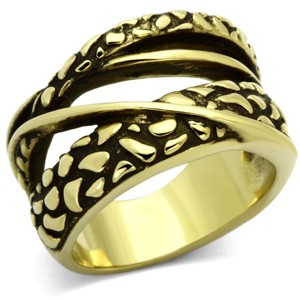 Slickblue Women’s IP Gold Stainless Steel Ring with No Stone, Animal Print Design, Size 5-10 - 1 of 4