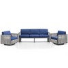 Belord 3PCS Patio Furniture Set with Patio Swivel Chairs, All Weather Wicker Rattan Outdoor Conversation Set with Patio Couch Sofa Meatl Swivel Chair - 2 of 4