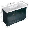SEVOBAL Bathroom Vanities Freestanding Vanity 48 Inch with Resin Sink and Soft Close Doors for Bathroom, Dark Green, 47.3"*19.7"*35.4" - 3 of 4