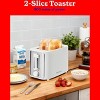 Betty Crocker 2-Slice Toaster, 900W, Variable Toast Shade Control, High Lift Feature, Cool Touch Housing, Bread Centering Guides, White - 2 of 4