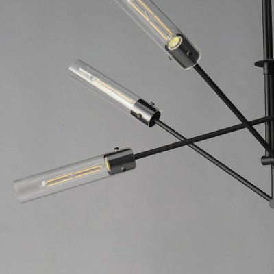 Equilibrium Black and Clear Glass 6-Light LED Pendant