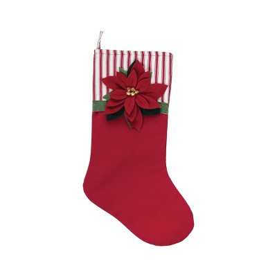 C&F Home Candy Cane Poinsettia Stocking