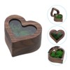 Unique Bargains Heart Shaped Wood Single Slot Ring Box Jewelry Storage - 3 of 4