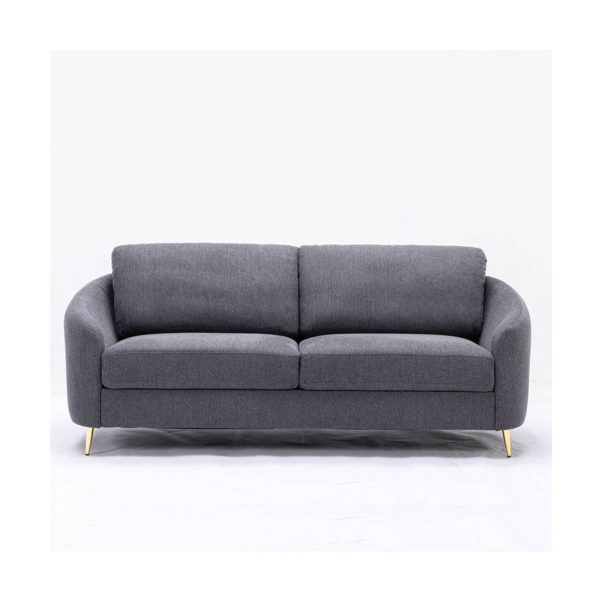 80" Yuina Sofa Gray Linen - Acme Furniture: Chrome Metal Legs, Pocket Coil Seat, Wood Frame