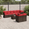 vidaXL 9 Piece Patio Sofa Set with Cushions Gray Poly Rattan - 2 of 4