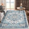 Large Washable Boho Vintage Area Rug Non-Slip Low Pile Machine Washable Carpet for Living Room, Bedroom, Office, Dining Room Kitchen - 2 of 4