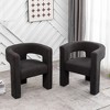 KINWELL 28" Wide Boucle Upholstered Square Armchair (Set of 2) - 3 of 4