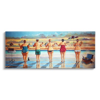 Stupell Industries Beach Friends Coastal Summer Fun Gallery Wrapped Canvas Wall Art