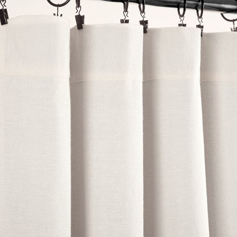 Linen Button 100% Lined Blackout Window Curtain Panel Off White Single 40X84, 3 of 7